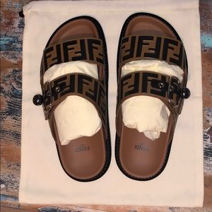Fendi Leather Slides size 7